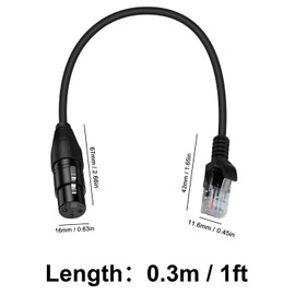 Maxhood RJ45 to Female XLR Adapter Cable, XLR 3 pin Female Connector to RJ45 Adapter for Amplifiers, Mixers, KTV Equipment, Lighting and Sound, 30cm