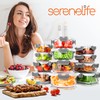 SereneLife 24-Piece Glass Food Storage Containers Set – 12 Multi-Sized