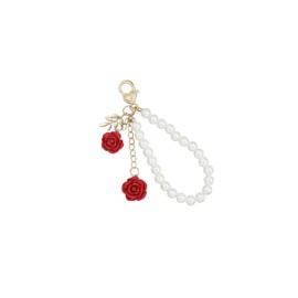 Fuqimanman2020 Rose Keychain For Women Charm Flower Keychain Rose Keyring With Chain Tassel Flower Gift Valentines Jewelry Gift(Red B)