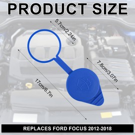 PEUTIER 2pcs Windshield Washer Reservoir Cap, Washer Fluid Lid Leakage Protection Windshield Wiper Fluid Cap Car Prats Windshield Washer Bottle Cap Compatible with Ford Focus 2012-2018