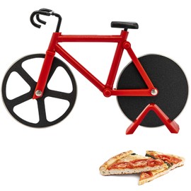 Westmark Fuentez 13292260 Pizza Cutter in Bicycle Look with Stand Stainless Steel / Plastic Black / Red