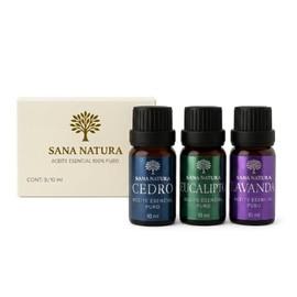 Kit Aceites Esenciales Relajante 3x10ml Lavanda Cedro Eucalipto | 100% Puro y Natural | Aromaterapia para Dormir, Descanso y Spa en Casa, Ideal para D