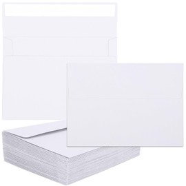 50 Packs A4 Envelopes,4x6 Envelopes for Invitations,Self-Sealing Envelope, Printable Envelope for Weddings,Mailing Enve Lopes for 15.8x10.7cm Cards,Birthday,Photos,Greeting Card (White)