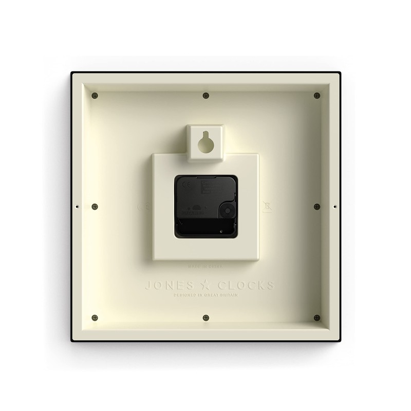 Jones Clocks® Mustard Square Retro Wall Clock Modern Colour Design