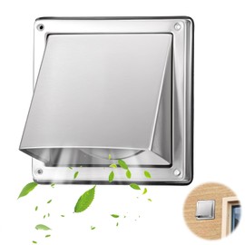 4 Inch Metal Dryer Vent Cover Outside Outdoor Wall 4 Inch External Extractor Wall Vent with Cushioned Non Return Flap Stainless Steel Outdoor Dryer Vent Cover 4 inch Dryer Vent Cover