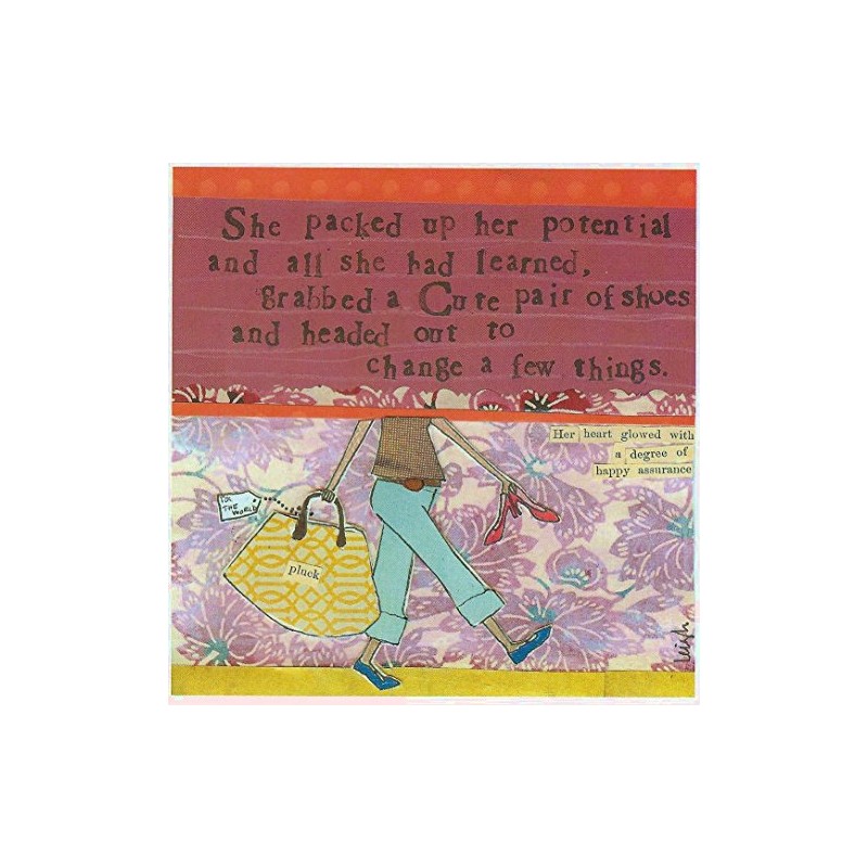 Curly Girl - Greeting Card - She packed up her