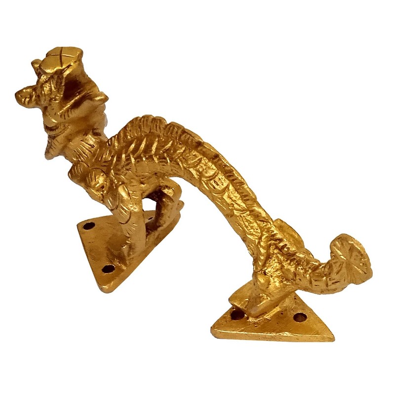 Purpledip 11425A Brass Mythical Dragon Mystical Oriental Theme Door Window