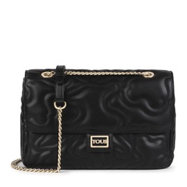 TOUS Women's Bandolera Solapa M. K Dream Flap Crossbody, Black/White, MEDIANO