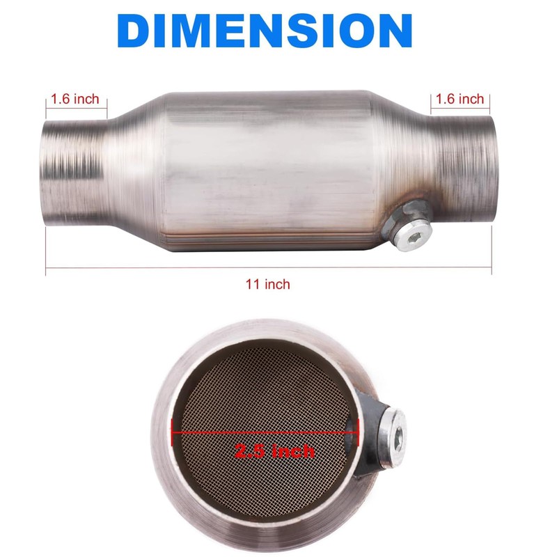 Yeoflagtrade 2.5 Inch Catalytic Converter 1 Pcs High Flow Universal