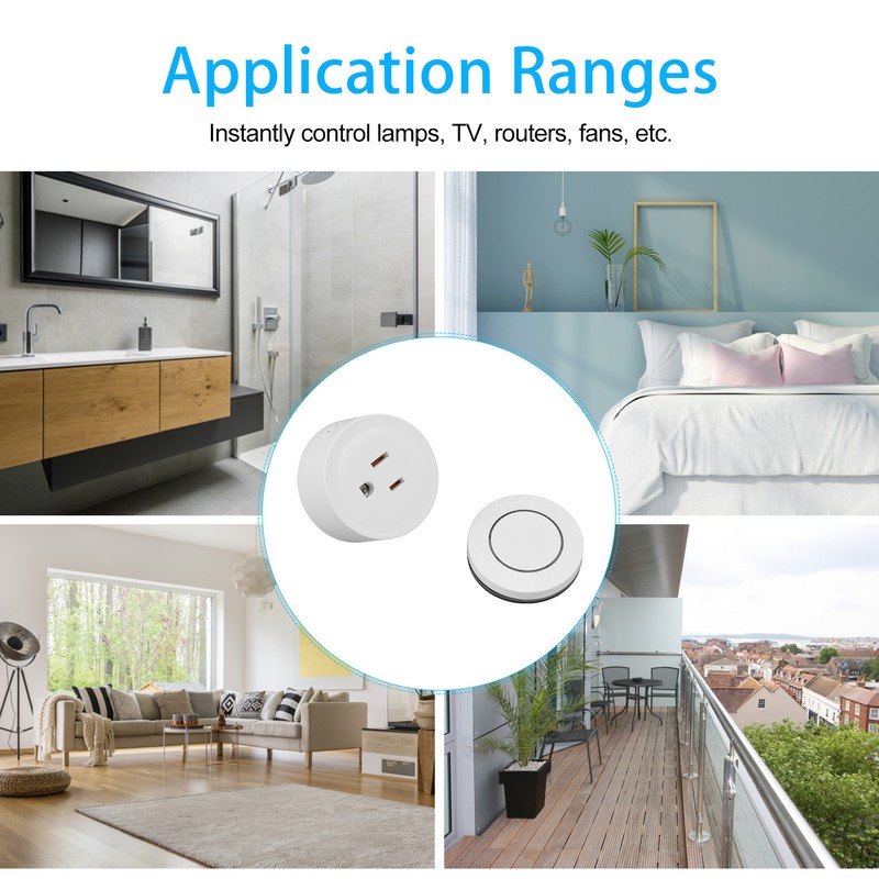 Mini Remote Control Outlet Plug Adapter 164ft Range Wireless Light