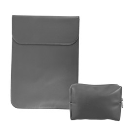 Angoily Laptop Carrying Bag with Charging Cable Compartment Stylish Grey Sleeve Water-Resistant Notebook Pouch for for Students and Professionals