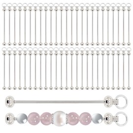 KURTOPLLY 50pcs Beadable Keychains, Keychain Making Supplies Pendant Making Kit for Pendant DIY Crafts Jewelry Making