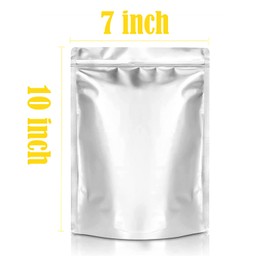 Durimoiy 50 Pack Mylar Bags 1 QUART - Thick 9.5 Mil - 7"x10" Stand-Up Resealable Bags Heat Sealable for Long Term Food Storage