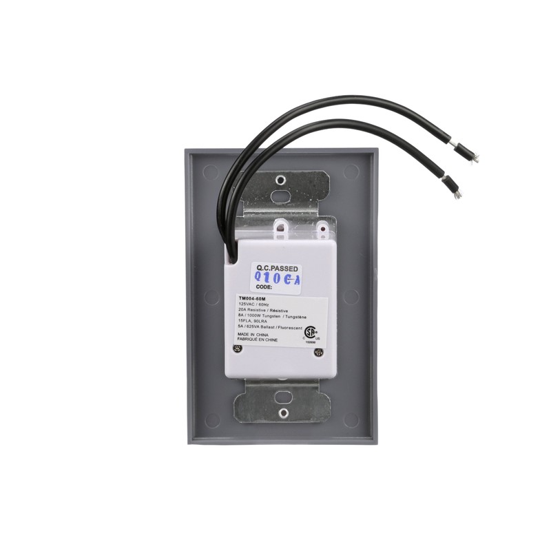 Woods 59719 In-Wall 60 Minute Spring Wound Timer; Grey/Gray