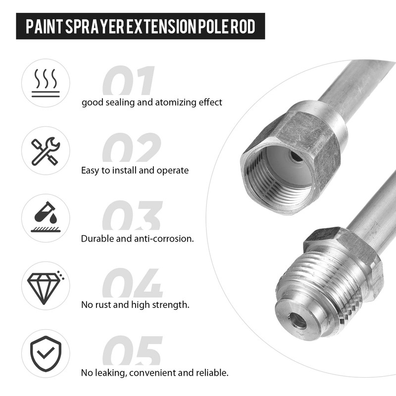 2 Pieces Airless Paint Sprayer Tip Extension Pole 2 Sizes