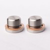 (2-Pack) M18x1.5 Stainless Steel Sensor Plug with Copper O-Ring -
