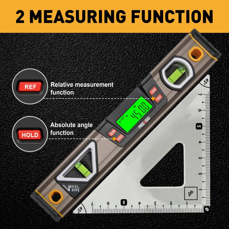 PREXISO Digital Level, 11.5'', Angle Slope with LCD Display, 360°