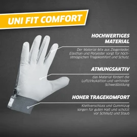 Gebol - Uni Fit Comfort Work Gloves Made of High Quality Leather with Elastic Waist and Velcro Fastening for Optimal Safety at Work Contents: 1 Pair, Size XL (Size 10), Colour: White