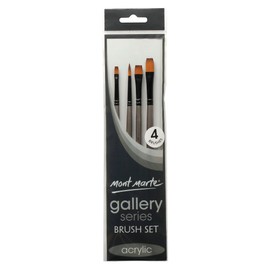 Mont Marte BMHS0011 Gallery Series Brush Set for Acrylic Paints (4 Pieces)