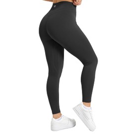 TomTiger Women's Yoga Pants High Waisted Workout Yoga Leggings for Women Butt Lifting Tummy Control Booty Tights (Black, XS)