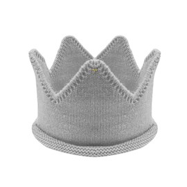 Wrapables® Baby Boy & Girl Birthday Party Knitted Crown Headband Beanie Cap Hat, Gray