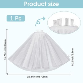 CABODYALS White Bridal Veil Short Tulle Multi Layered Headpiece Headwear with Hair Comb Detachable Simple Style Elegant Cut Edge Veils for Women Bride Gifts Wedding Engagement Bachelorette Party