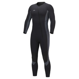 Hevto Wetsuits Men 3/2mm Neoprene Front Zip Full Wet Suit in Cold Water for Swimming Surfing Diving Snorkeling Paddle Boarding (M3-Gray, XXL)