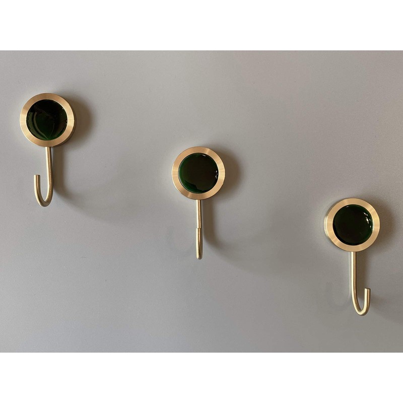 Gold Brass Decorative Wall Hook, Hole Free Wall Mount Fancy