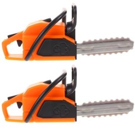 2 Pieces Miniature Chainsaw Model: Mini Simulated Fake Grass Cutter Chainsaw Prop Lawn Mower Dollhouse Support Pillar Figure Set Decoration