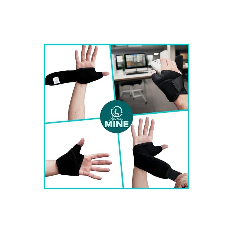 SEVEN MINE Muñequera Boomerang con Soporte en el Pulgar (Talla