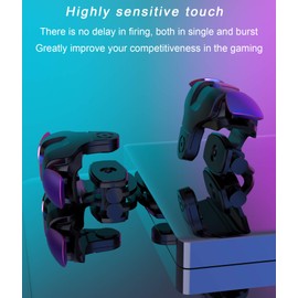 GOFOYO CK3 Mobile Triggers,Mobile Game Controller, Game Trigger for PUBG/Free Fire/Call of Duty,Shooter Sensitive Controller Joysticks Trigger for iPhone&Android Phone (CK3 with 3 pair Finger Sleeves)