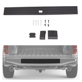 ECOTRIC Center Tailgate Molding Trim Compatible with 2015-2020 Ford F150 F-150 Replacement for FL3Z9940602B FO1904135 Flexible Flex Step Cap Top Trim Protector Cover w/Release Button