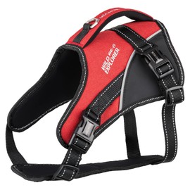 Michur Joel Dog Chest Harness, Red, Nylon Dog Harness with Reflectors, Neoprene, Waterproof Nylon Material, Outdoor Active Design, Size S