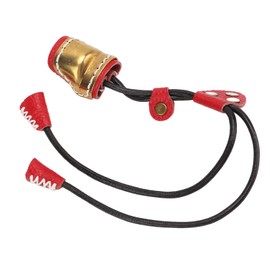 Archery Thumb Protector Regulable Design Safety Rope Brass Cowhide Material Mongolian Finger Guard Red