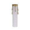 B&P Lamp® Candelabra Size Candle Cover, White/Gold