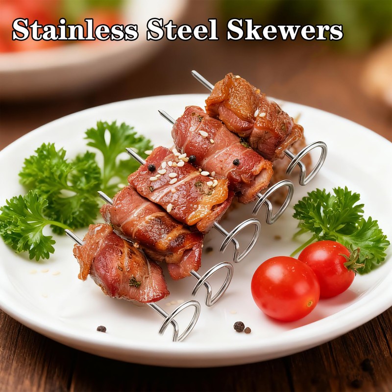 CHENGLAI 50 Pcs 3.54 Inch Round Stainless Steel Skewers for