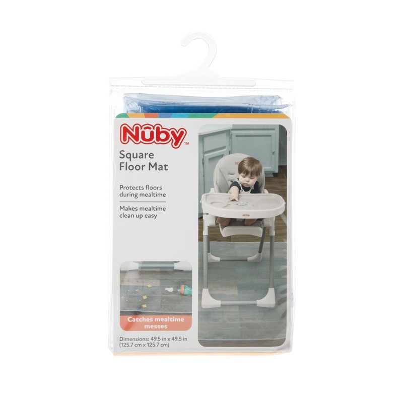 Nuby High Chair Square Floor Mat - Waterproof and Clear