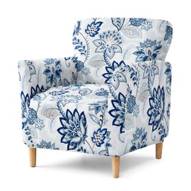 HonorHut Blue Armchair Slipcover with Lotus Prints
