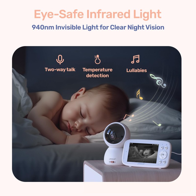 jeeber Wifi Smart Video Baby Monitor with Camera, Phone App
