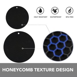 Joyhalo Trivets for Hot Dishes - Hot Pads for Kitchen, Silicone Pot Holders for Hot Pots and Pans, Silicone Mats for Kitchen Countertops, Table, Flexible Easy to Wash and Dry, Brown