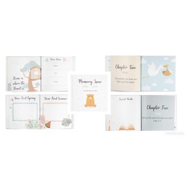 Hardcover Baby Keepsake Memory Book, Gender Friendly for Boy Or Girl, First 5 Years Photo Album Year by Year Milestone, Baby Shower Present, 96 Page Journal