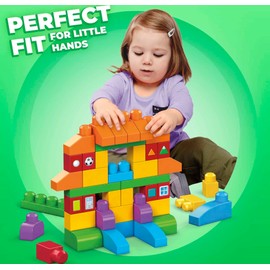 MEGA BLOKS 150 Toddlers Blocks Learning Toy Building Set, Let's Get Learning! For Toddlers 1-3