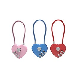 3 Pieces Luggage Locks 3 Digit Combination Number Password Heart Shape Padlocks for Outdoor Travel Suitcase Baggage Backpacks School Gym Lockers Computer Bags Filing Cabinets Toolbox