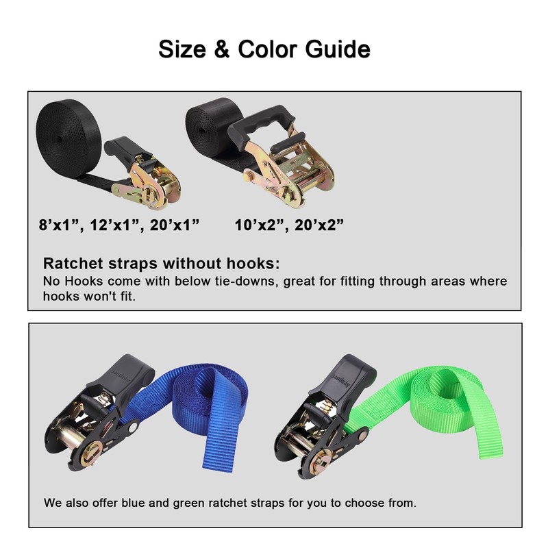 Endless Ratchet Tie Down Straps Heavy Duty Cargo Tie Downs,