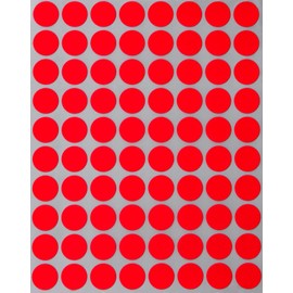 Royal Green Color Coding Labels - Round Stickers, Custom Circle Blank Labels for Easy Organizing Labels, Jars, Supplies, Boxes, Inventory for Office & Home - 50 Sheets, 1/2 Inch, Neon Red