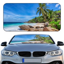 Windshield Sun Shade Foldable Car Front Window Covers for Car Accessories Sun Heat UV Rays Visor Protector Protection for Universal Cars SUV Truck (Rose)