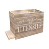 Karisky Kitchen Utensil Holder for Countertop, Farmhouse, Solid Real Wood,