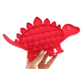 Cute Dinosaur Animal Shaped Pop Silicone Push Poke Bubble Wrap Fidget Toy - Press Bubbles to Pop the Bubbles Down Then Flip it over and Do it Again - Sensory Stress Toy OT Dino (1 RANDOM Dino)