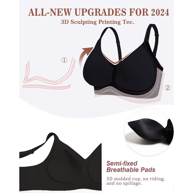 As Fairy Women's Underwired Push Up Bra Full Coverage Seamless