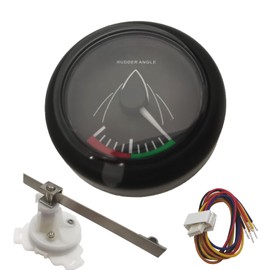 Maisutseb Boat Rudder Angle Meter,52mm Waterproof Rubber Angle Indicator,0-190ΩSignal Marine Direction Gauge 9-32V for Boat Yacht